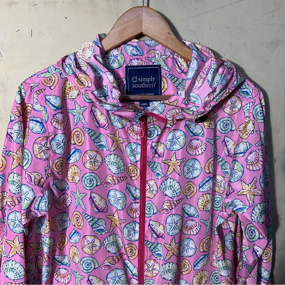Simply Southern Full Zip Shell Windbreaker Rain Jacket Size Large - Picture 10 of 10